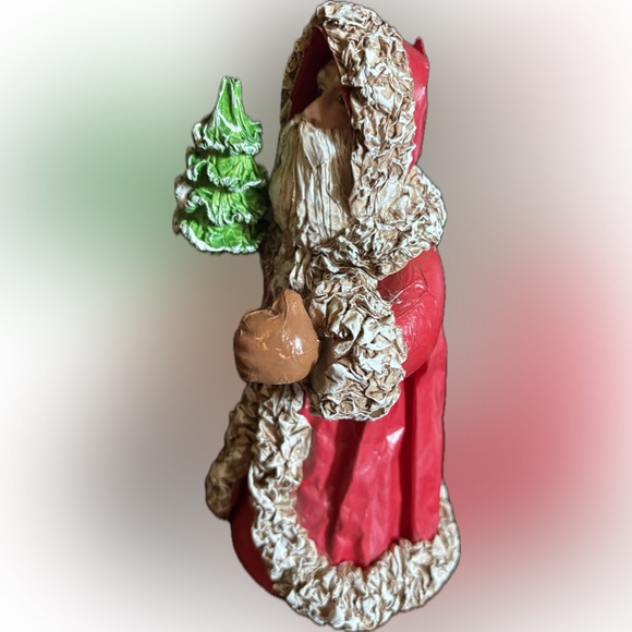 Vintage Paper Mache Santa Tree Topper or Table Decor - Picture 2 of 5